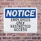 Signmission Employees Only Restricted Access OSHA Notice Sign, Plastic, 14in W x 10in L, 2PK OS-2PACK-NS-P-1014-L-11998 - alternate 7